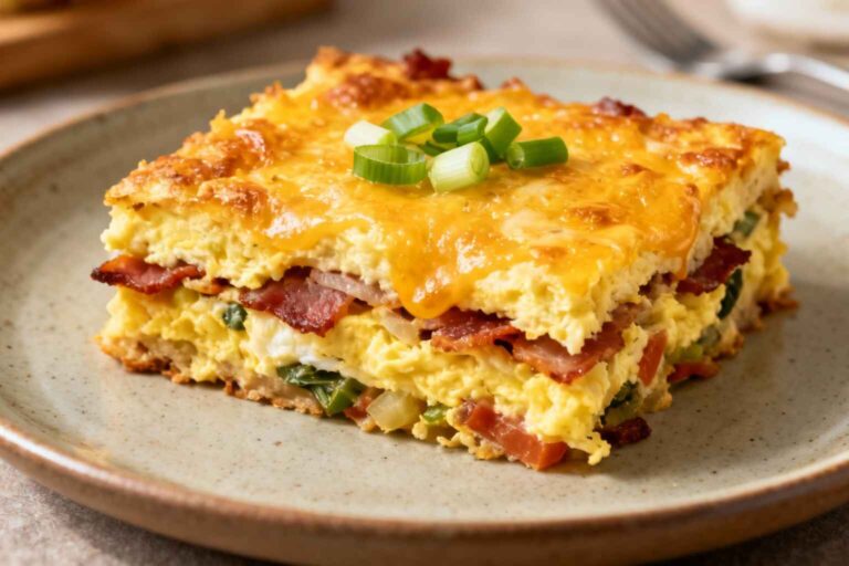 breakfast casserole with bacon and eggs
