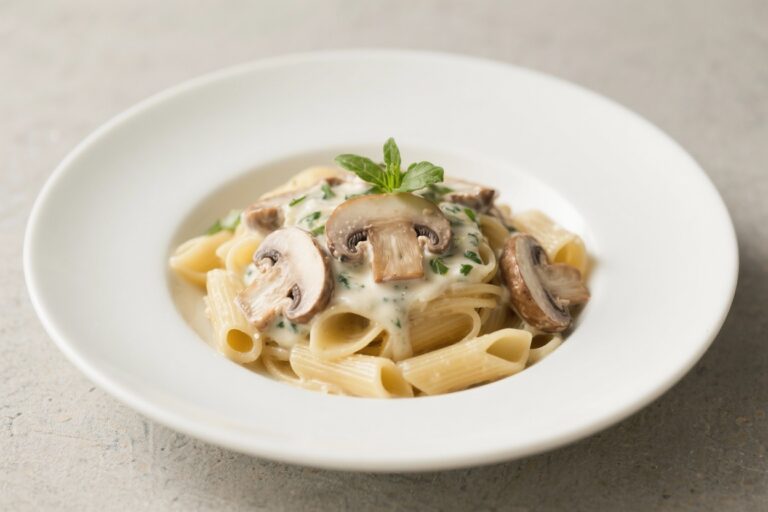 Creamy Healthy Pasta With Mushrooms