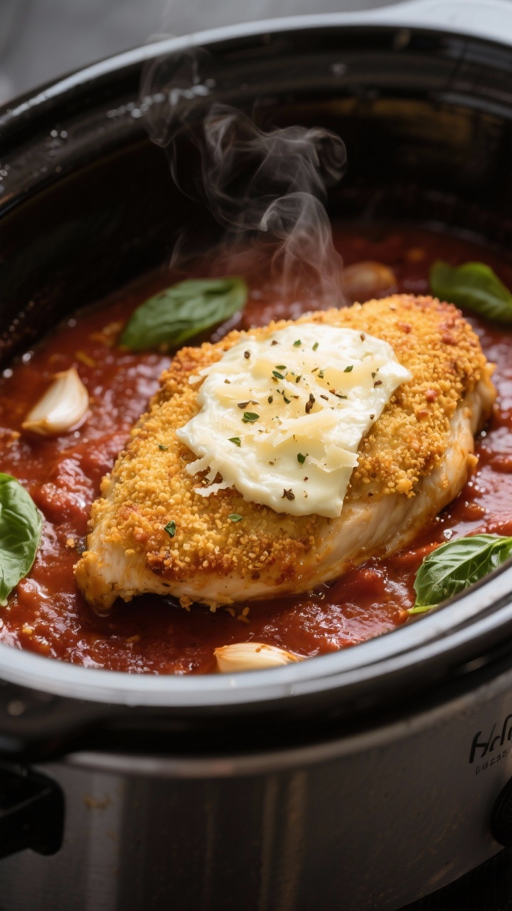 slow cooker chicken parmesan in crockpot