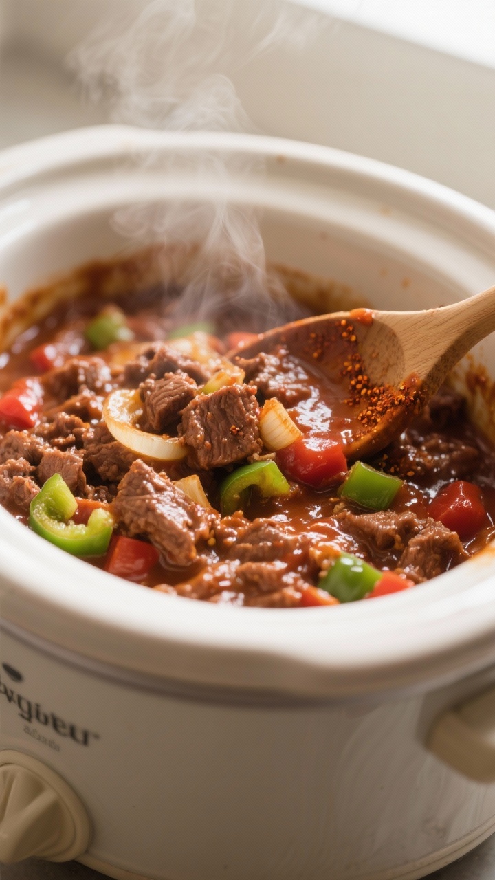 preparation of slow cooker sloppy joes