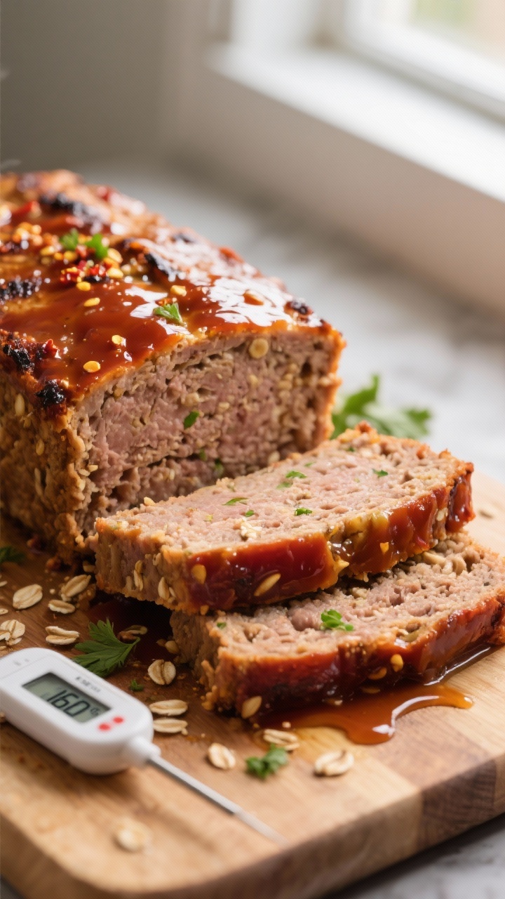 Close-up of high protein meatloaf