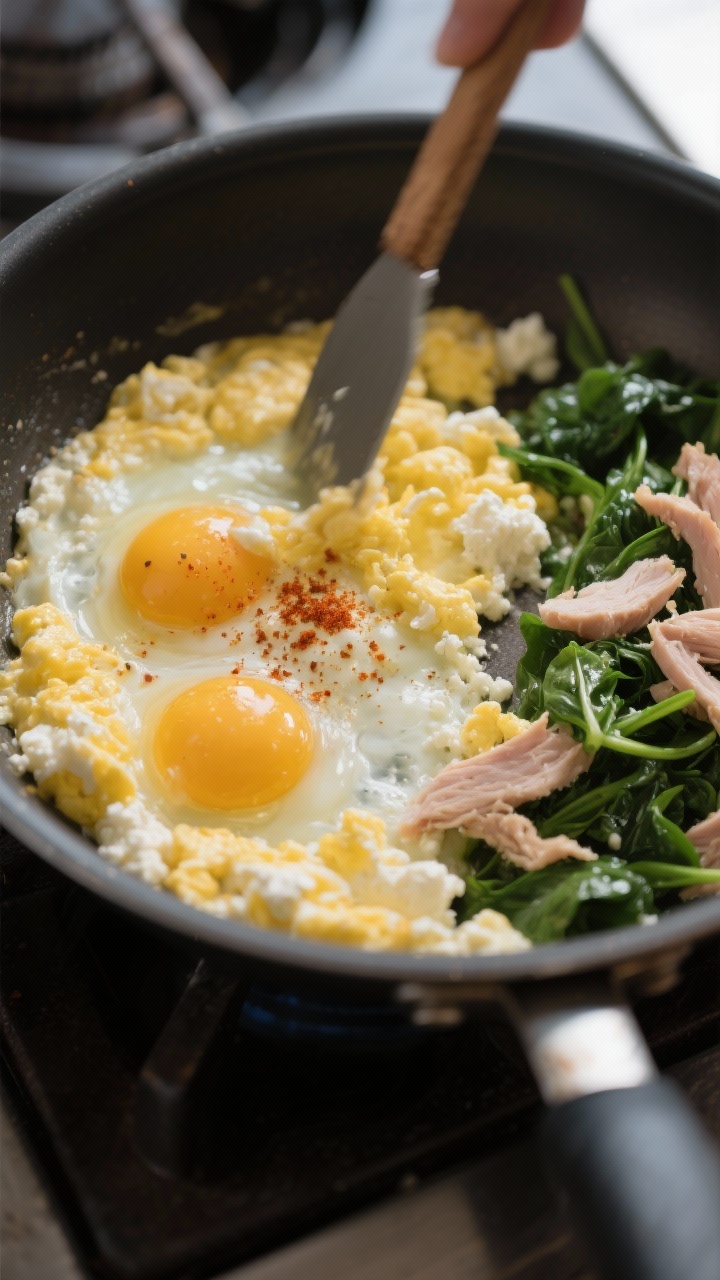 Cooking process of high protein egg breakfast