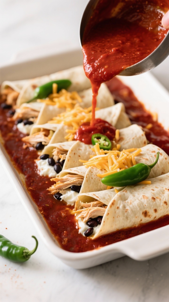 delicious high protein chicken enchiladas