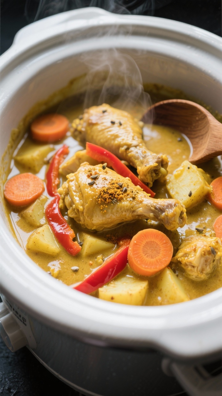 Cooking process of slow cooker curry