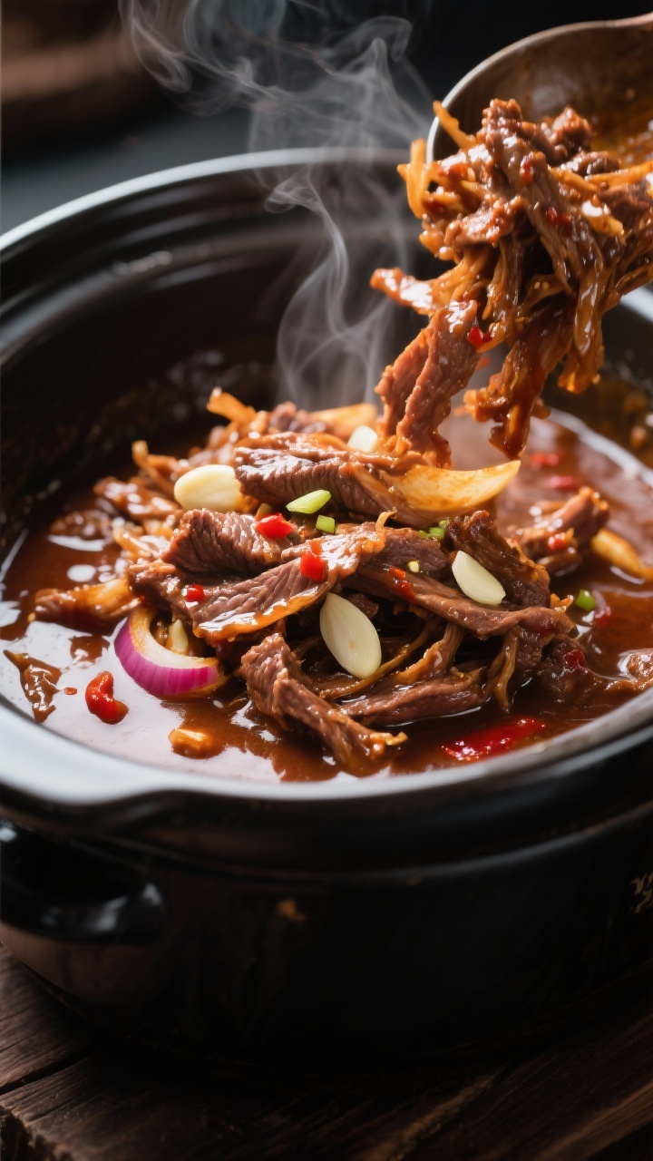 Cooking process of slow cooker korean beef