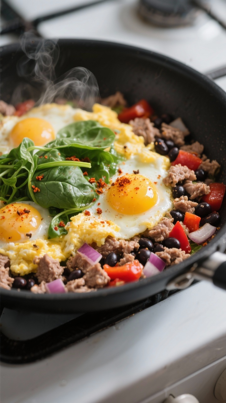 Cooking process of high protein breakfast burrito