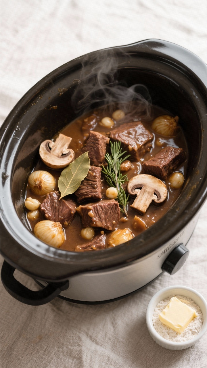 beef bourguignon slow cooker