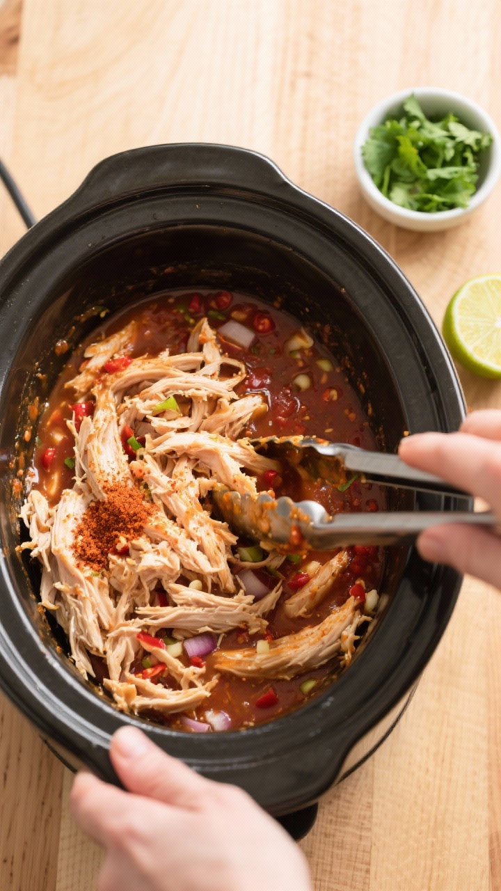 slow cooker salsa chicken in crockpot