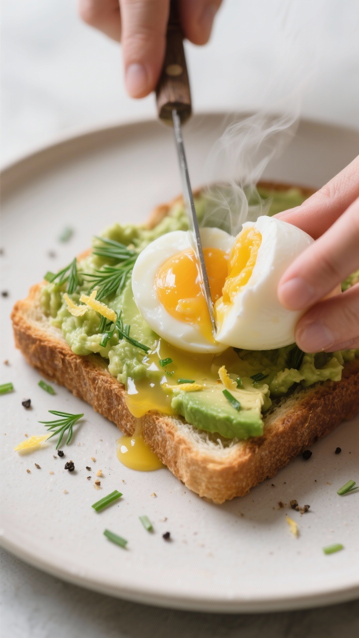 high protein avocado toast with egg