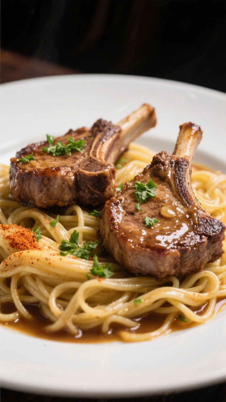 Final dish of slow cooker pork chops