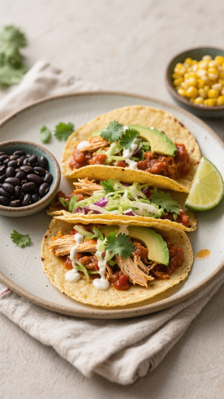 slow cooker salsa chicken for mexican tacos