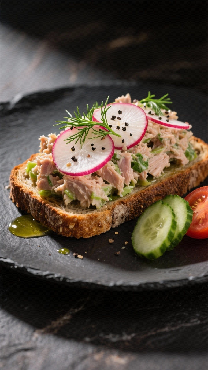 Final dish presentatio of high protein tuna salad