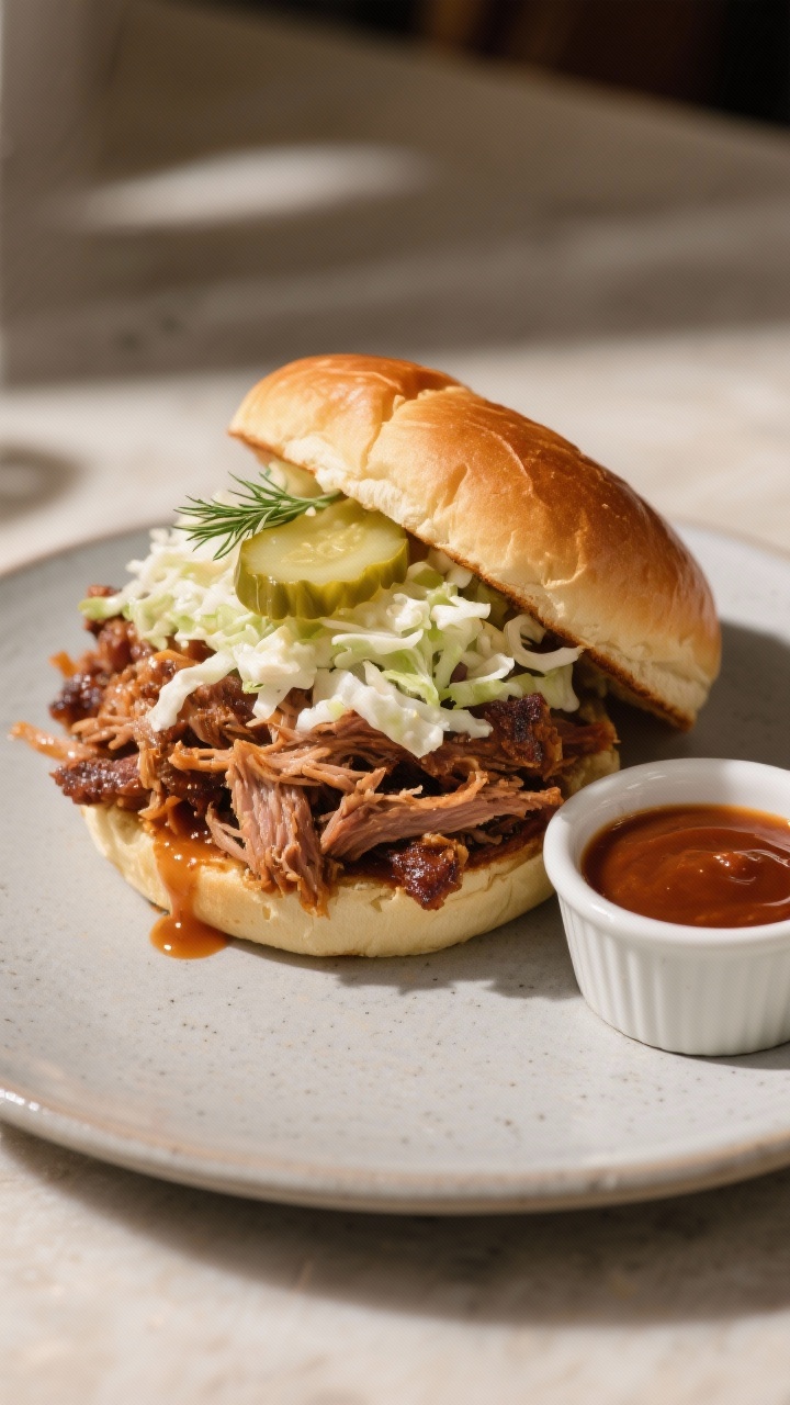 slow cooker bbq pulled pork burger