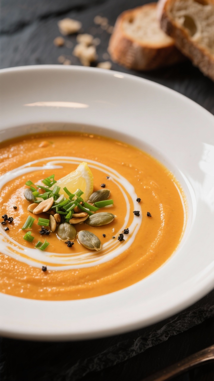plate of sweet potato soup