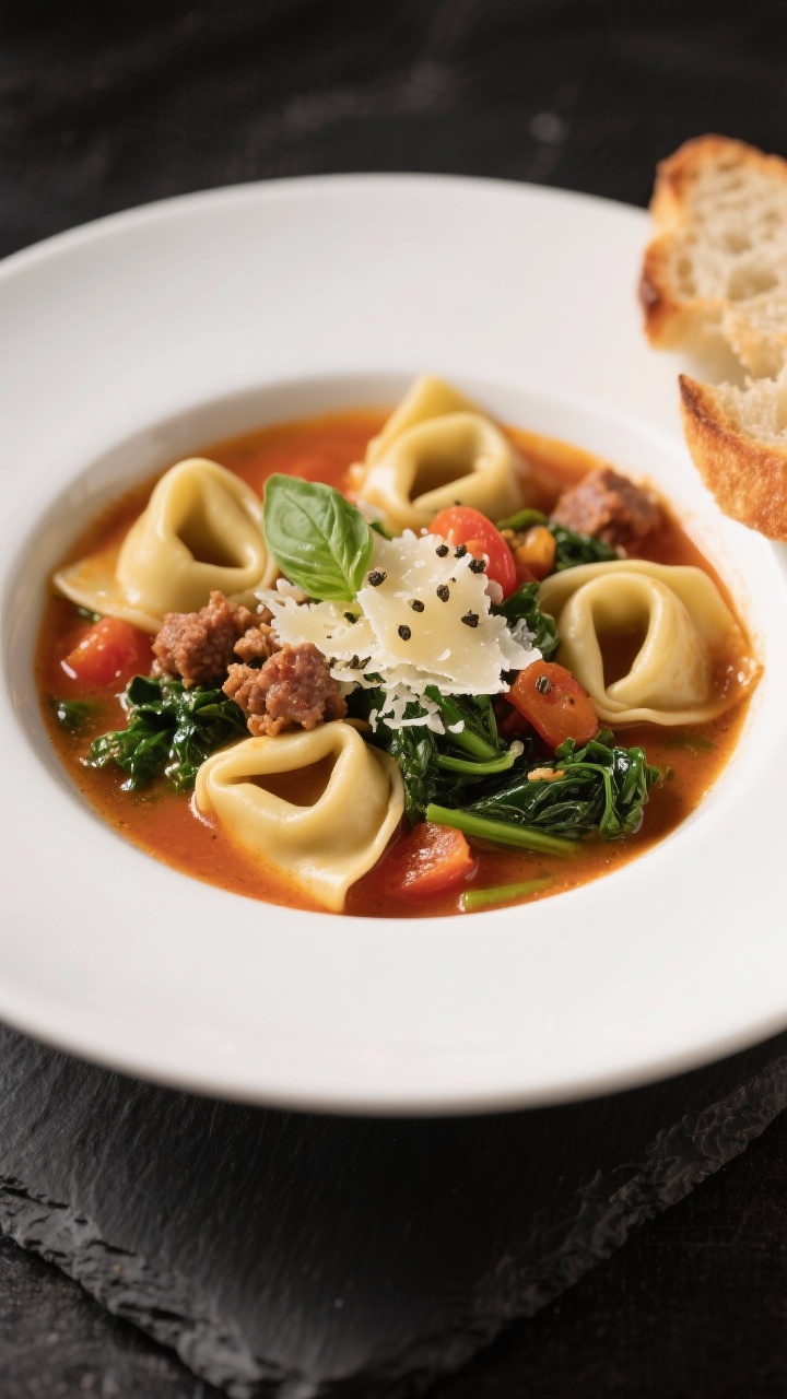 Easy slow cooker tortellini soup