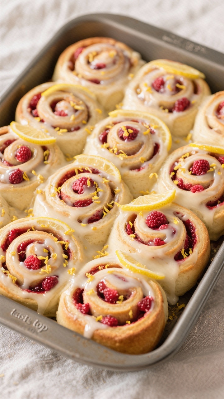raspberry cinnamon rolls with lemon glaze recipe