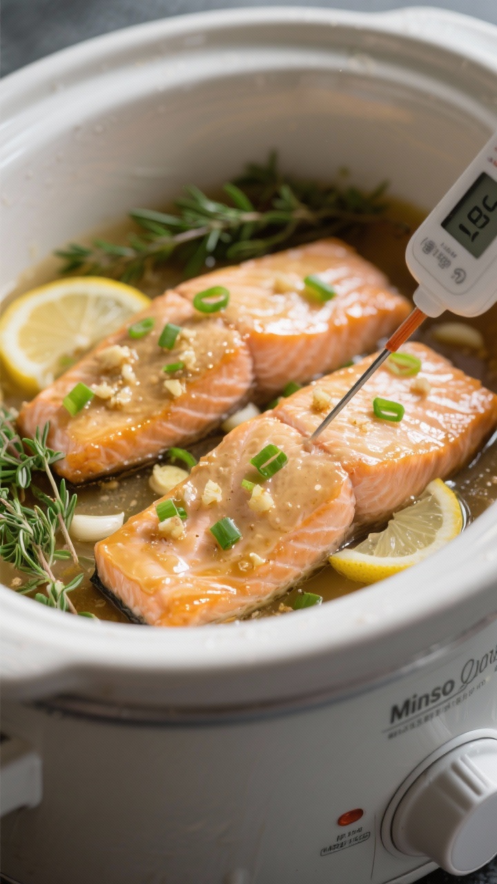 Process scene of slow cooker salmon