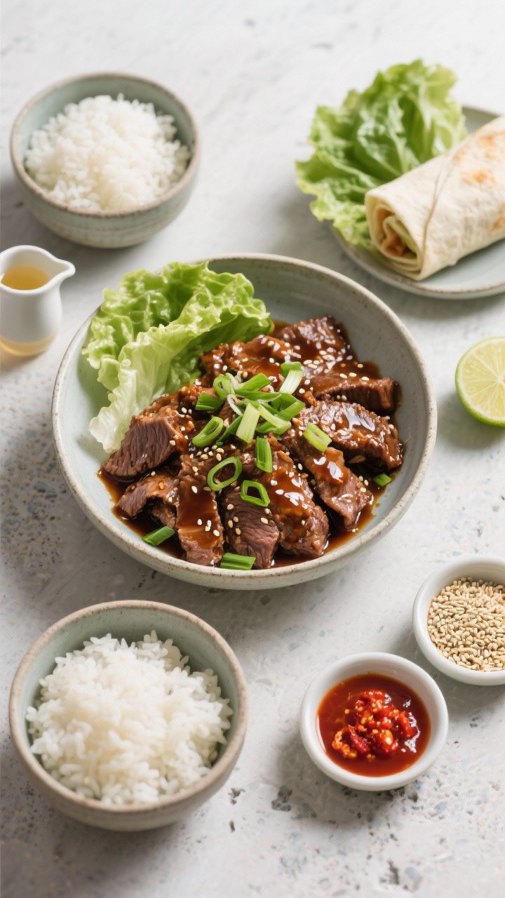 Tasty top-down of slow cooker korean beef