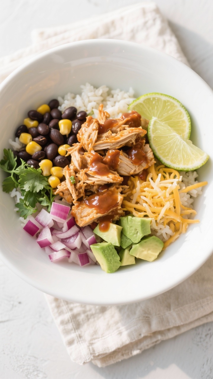Tasty top view of slow cooker mexican chicken