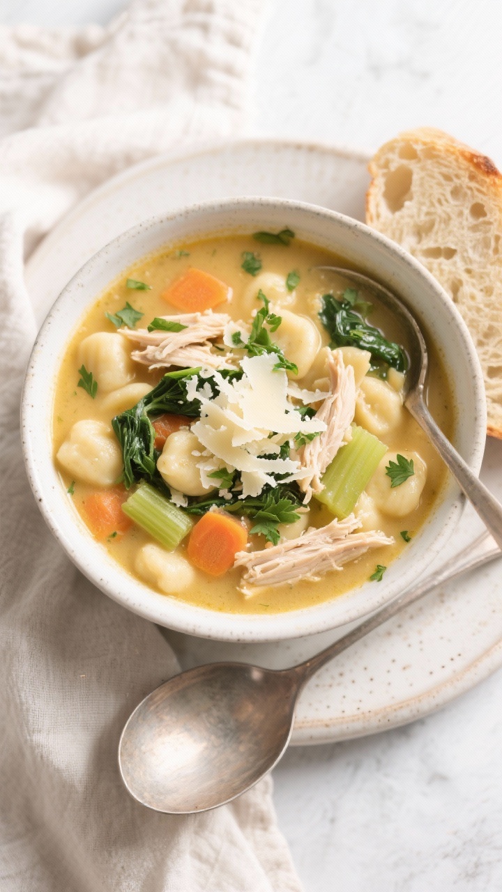 Easy slow cooker chicken gnocchi soup