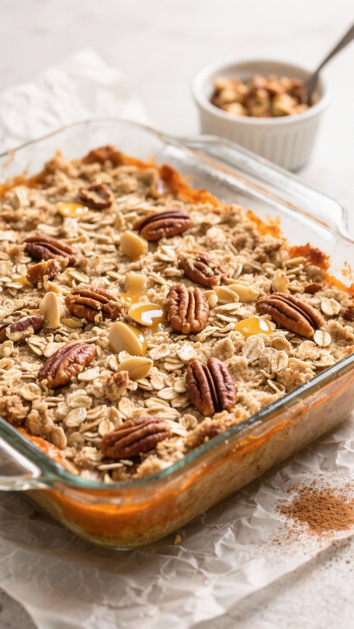Tasty top view, overhead assembly: Overhead shot of the casserole just before baking, evenly covered