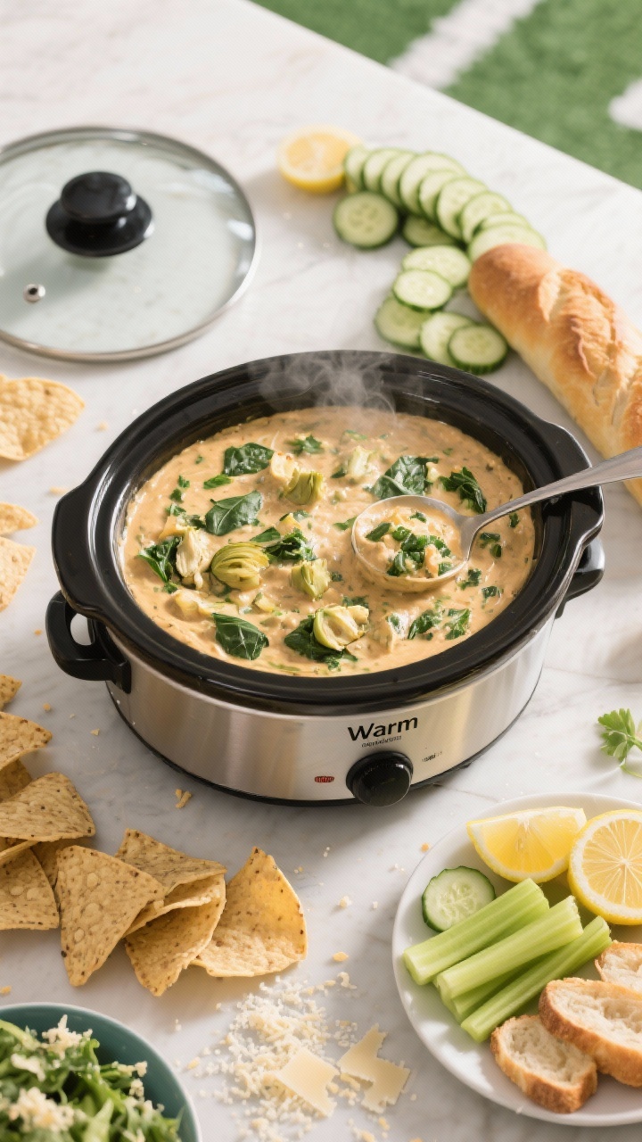 slow cooker spinach artichoke dip recipe