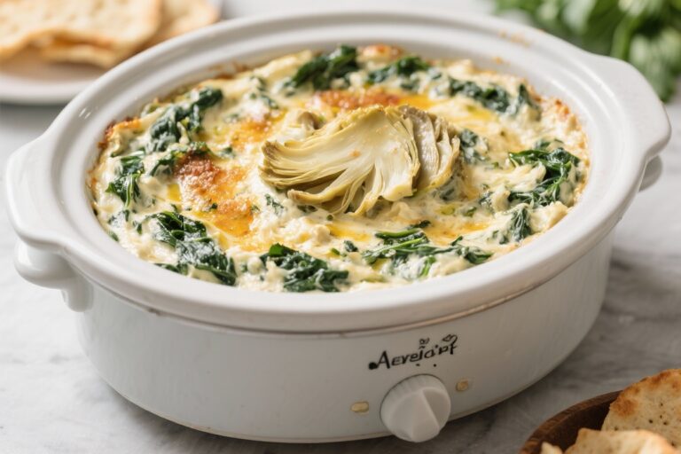 Slow Cooker Spinach Artichoke Dip