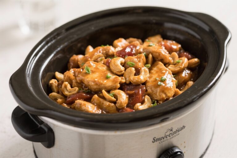 Sweet Slow Cooker Cashew Chicken