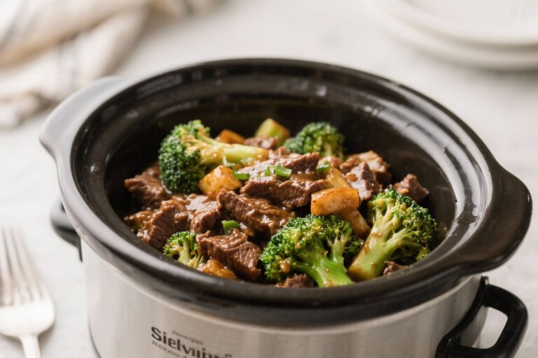 Easy & Savory Slow Cooker Beef and Broccoli