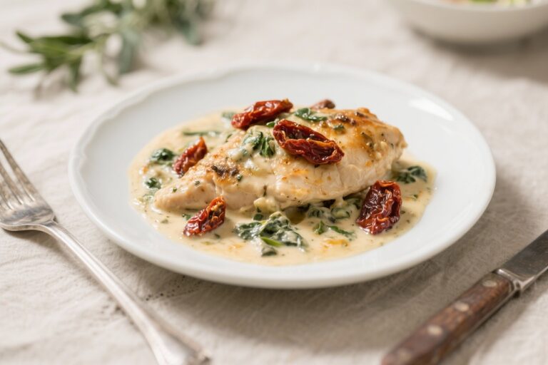 Creamy Tuscan Chicken With Sun-Dried Tomatoes (Keto-Friendly)