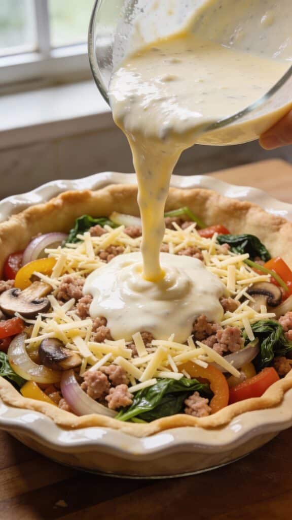 cooking process of  high protein quiche