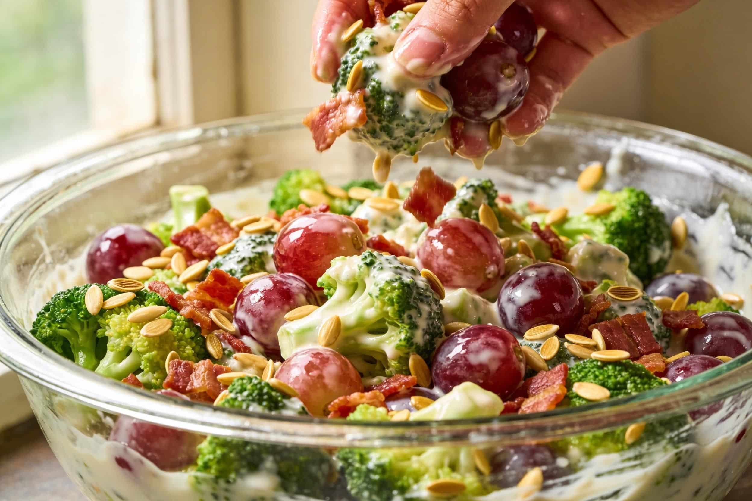 broccoli salad with grapes