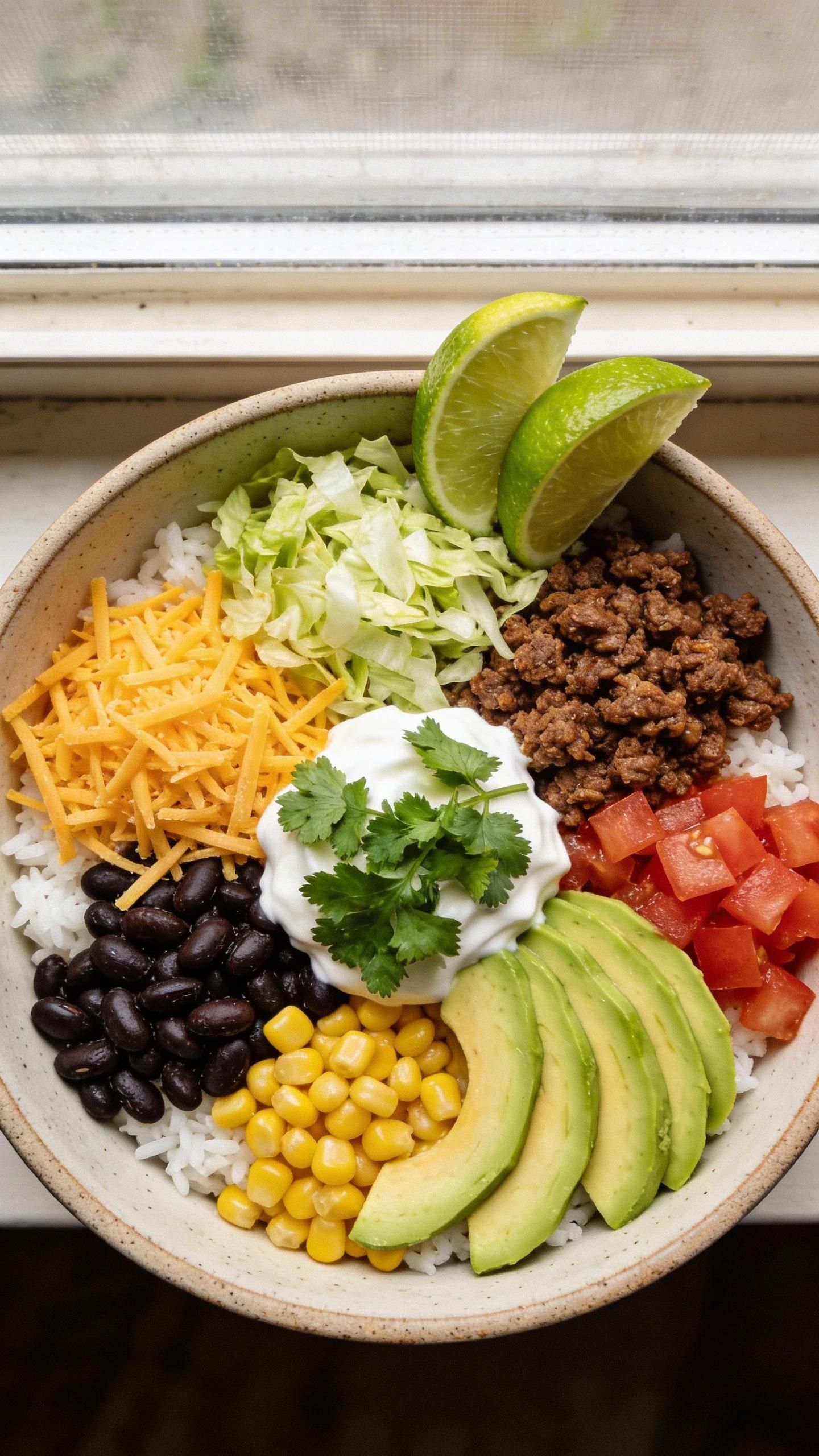burrito bowl with ground beef recipe