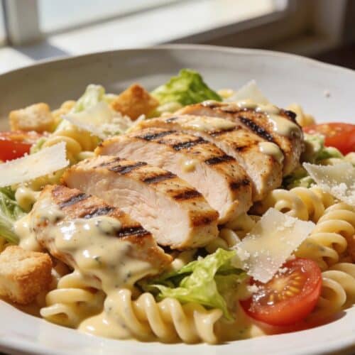 caesar pasta salad with grilled chicken