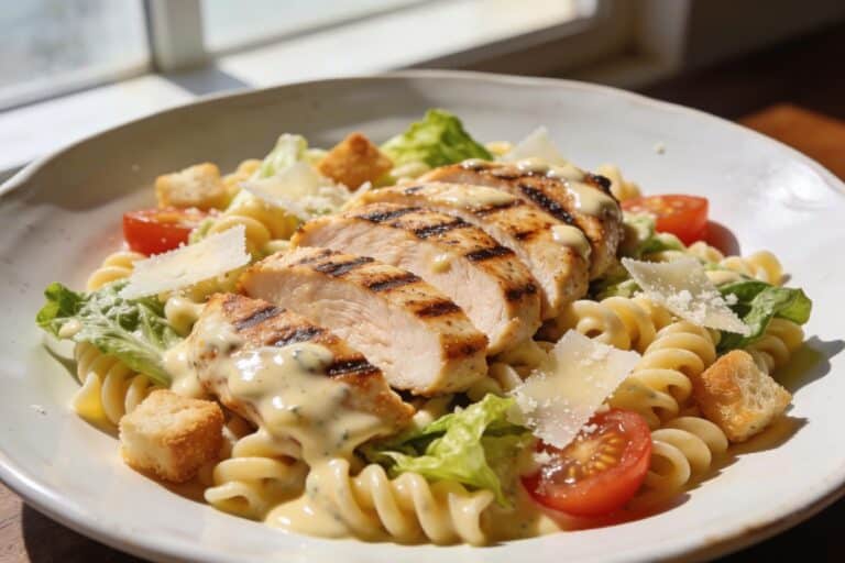 caesar pasta salad with grilled chicken