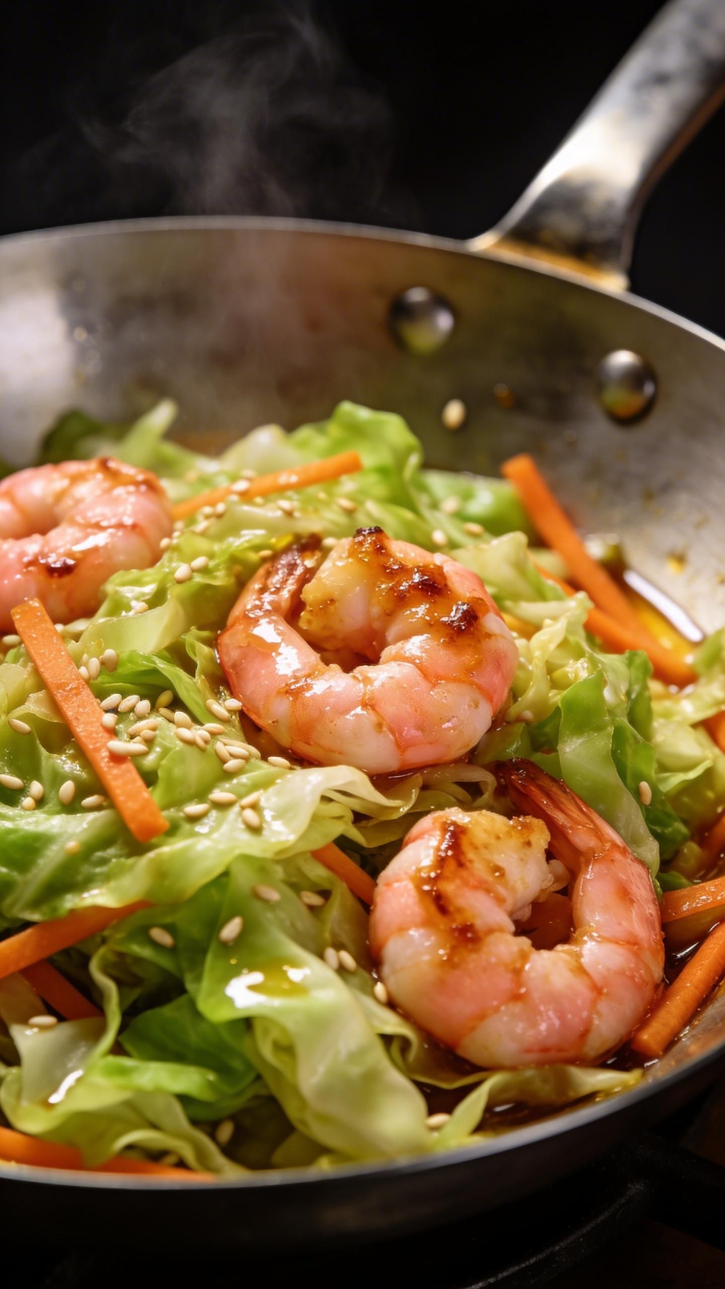 easy healthy egg roll in a bowl with shrimp