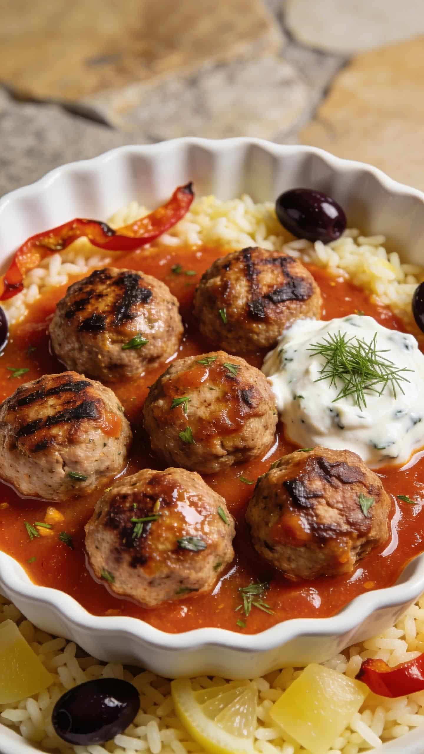 greek meatball bowl with tzatziki recipe