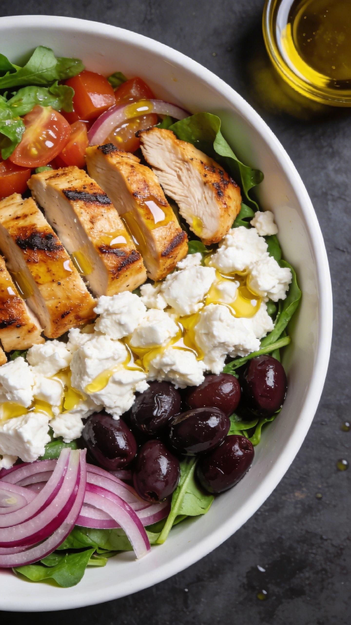 greek salad with grilled chicken