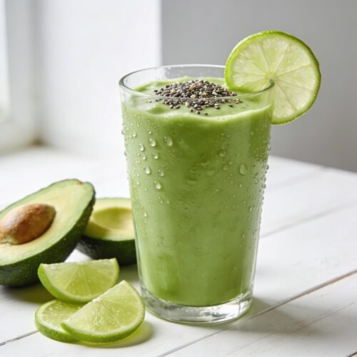 green smoothie with avocado