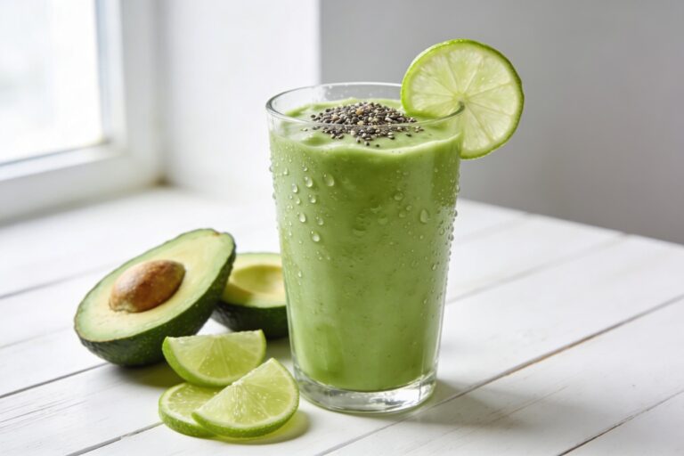 green smoothie with avocado
