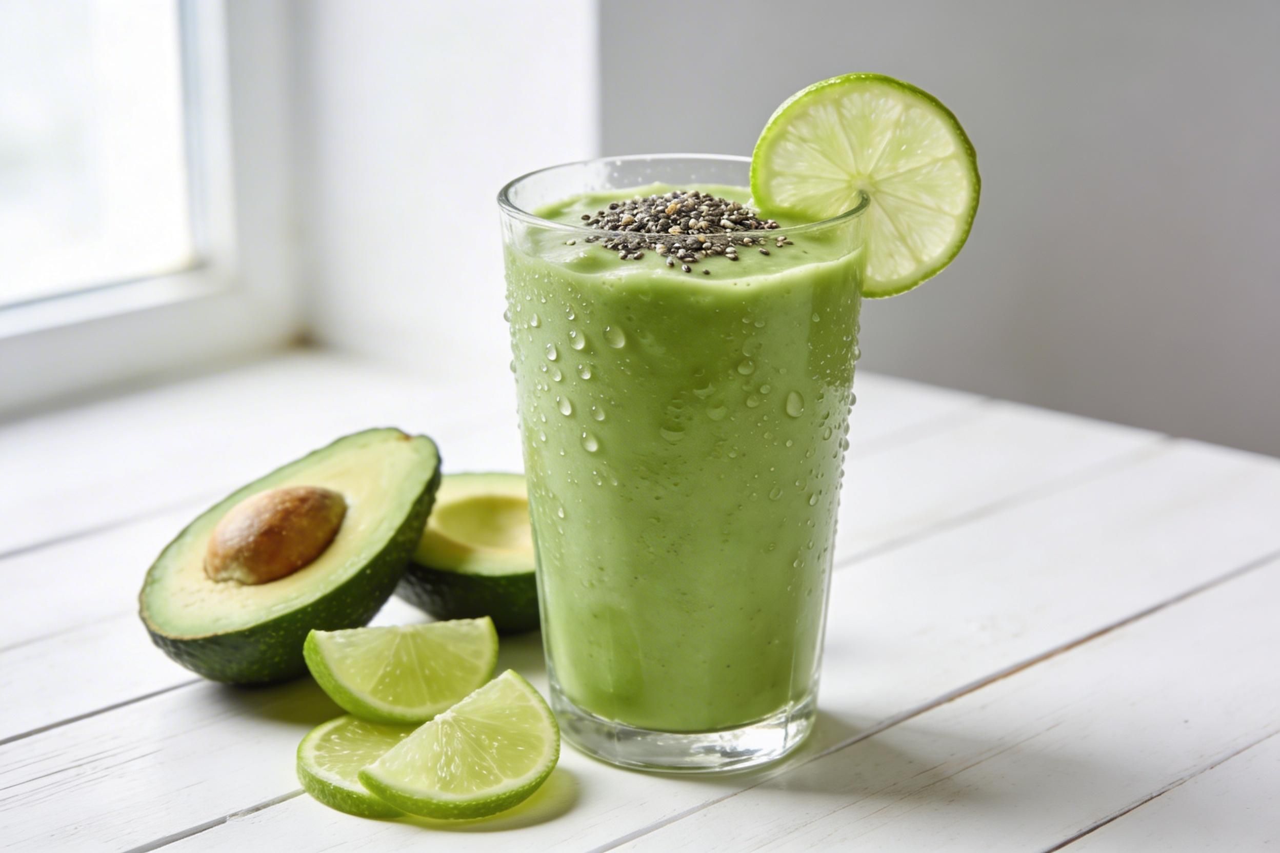 green smoothie with avocado