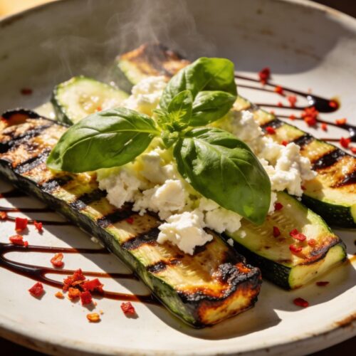 grilled zucchini with goat cheese