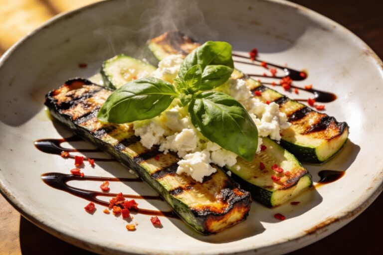 grilled zucchini with goat cheese
