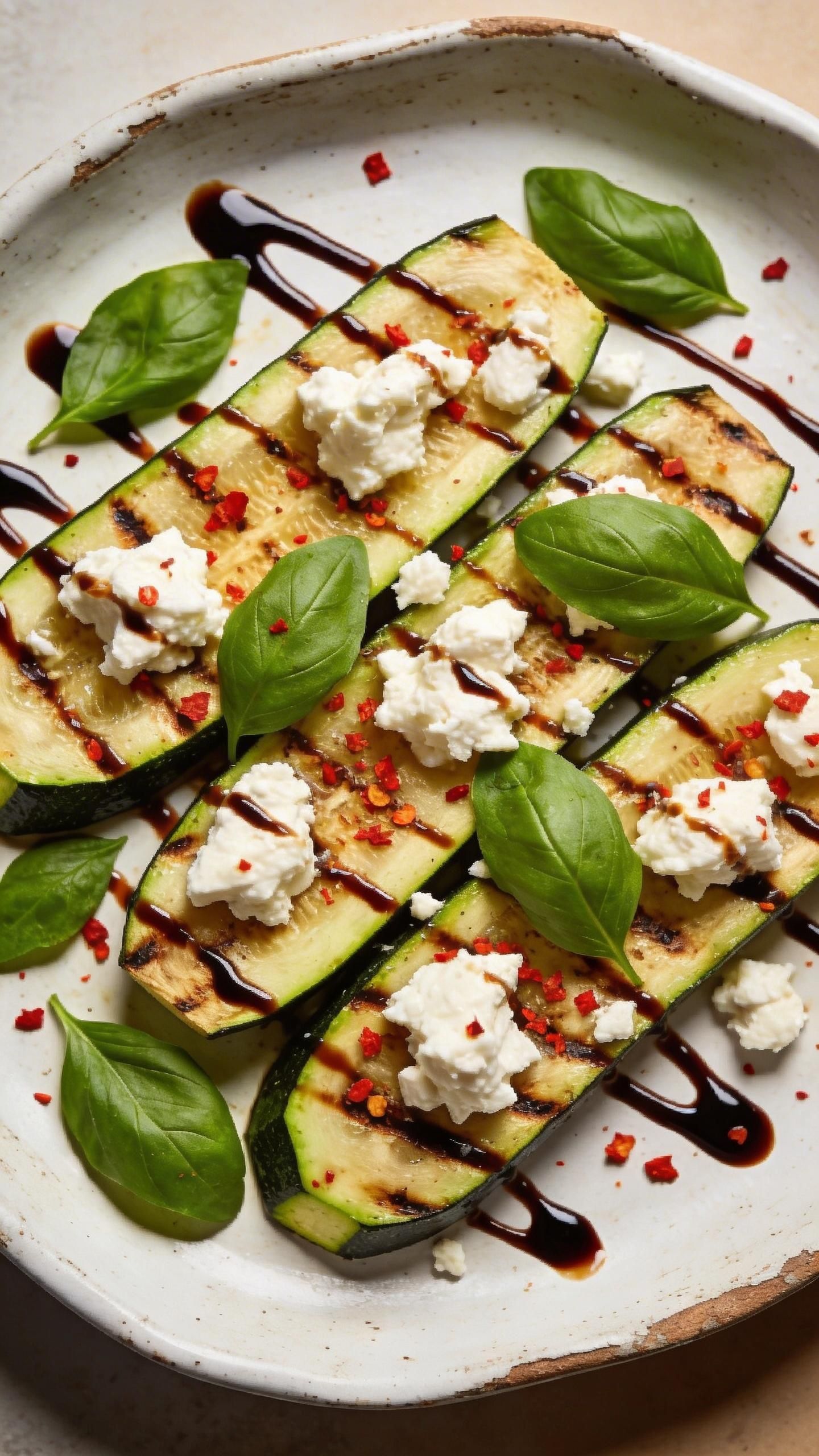 grilled zucchini with goat cheese