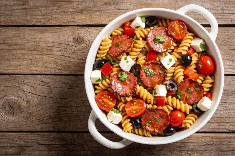italian pasta salad with pepperoni