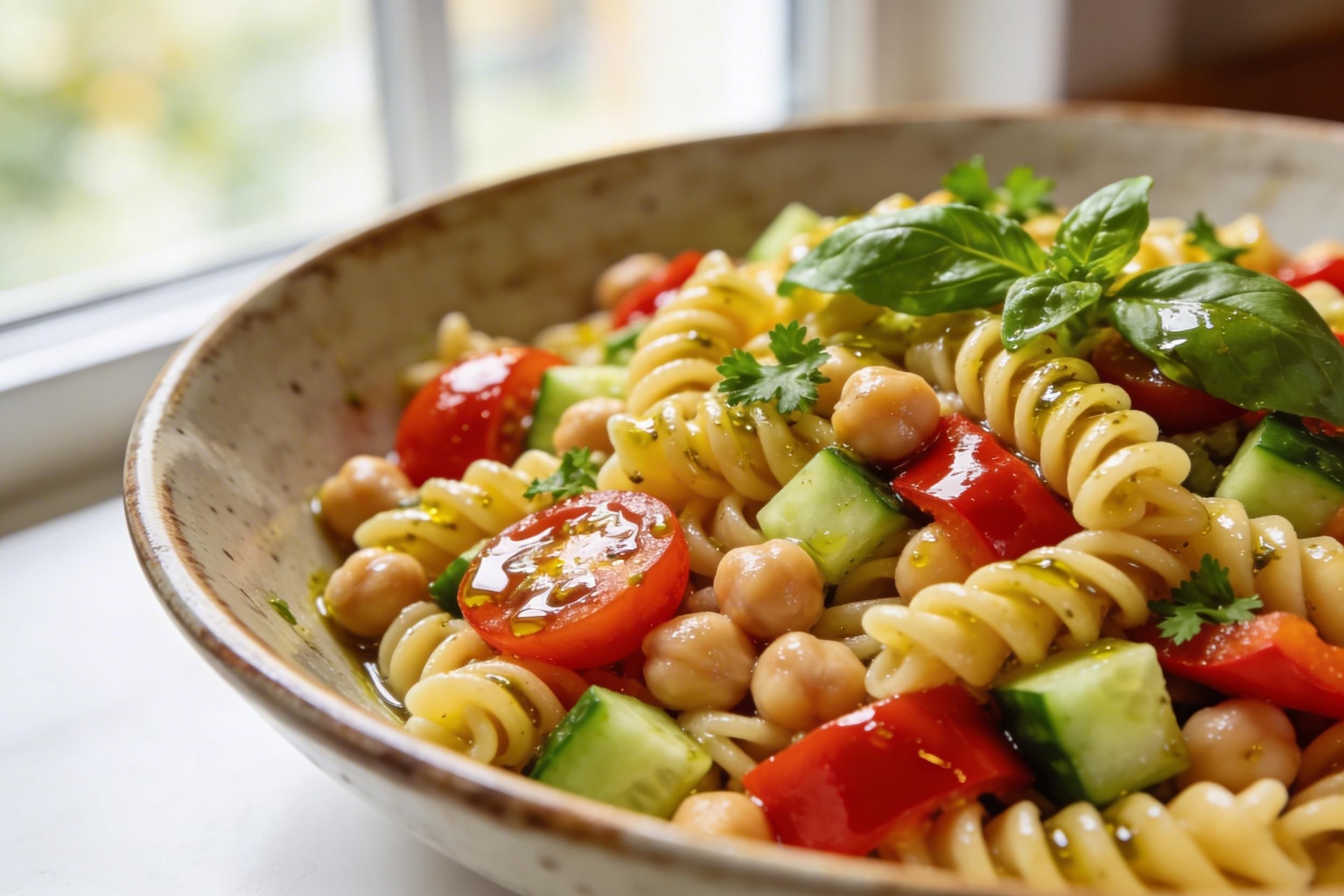 pasta salad with chickpeas