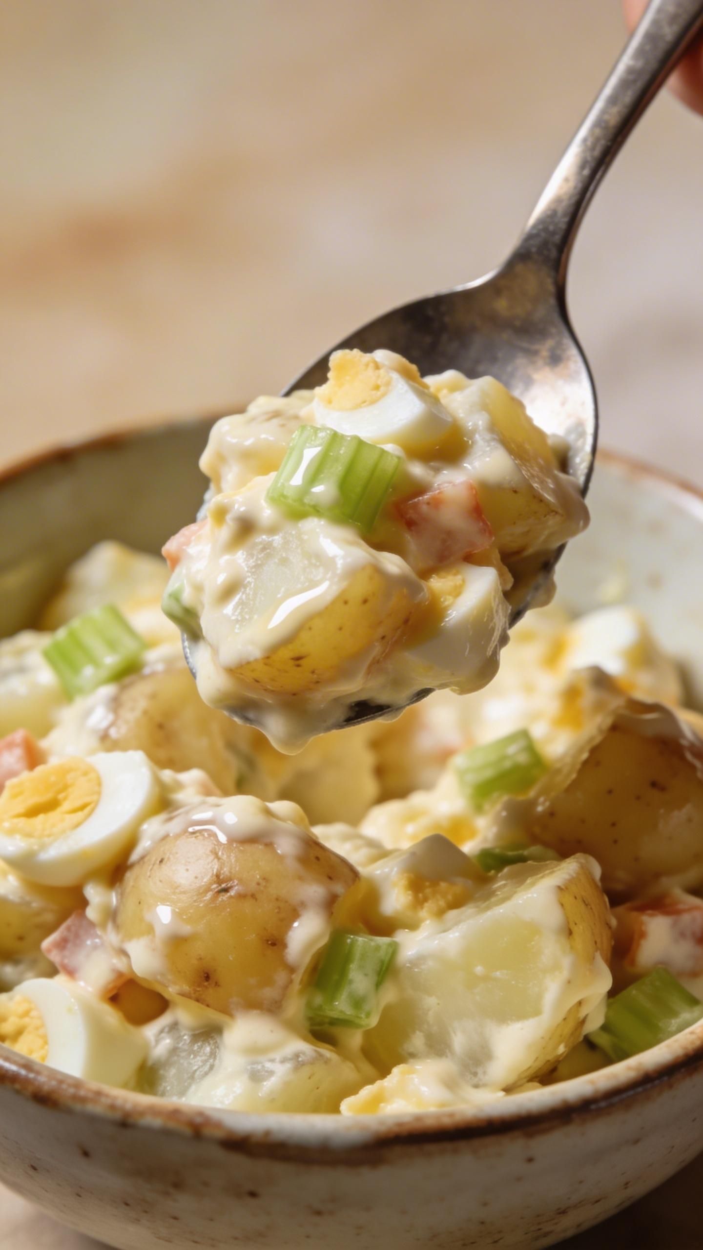 delicious potato salad with sour cream