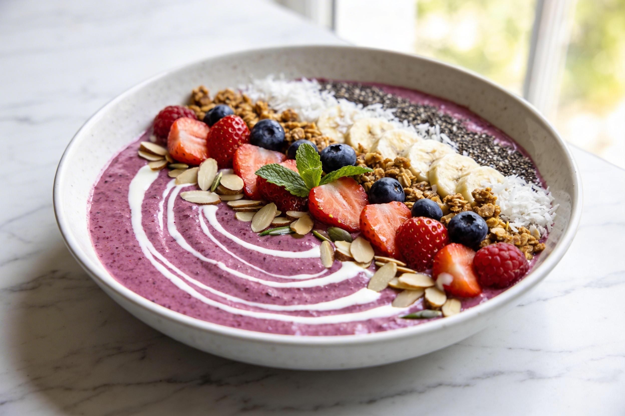 smoothie bowl with yogurt