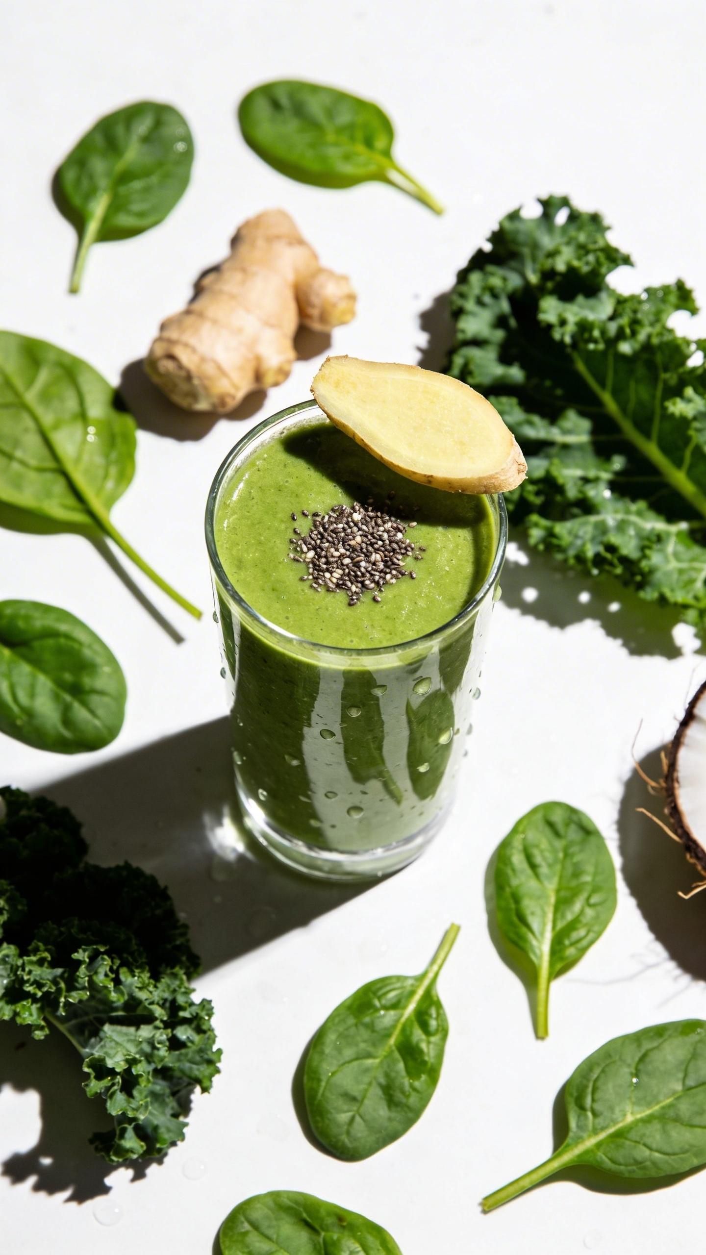 green smoothie with ginger