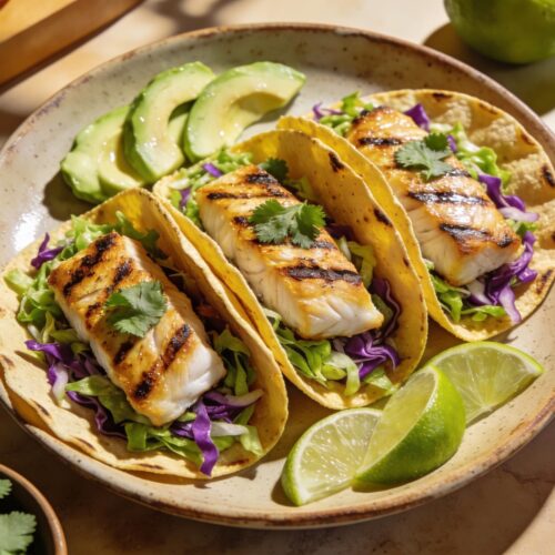 grilled fish tacos with cabbage slaw